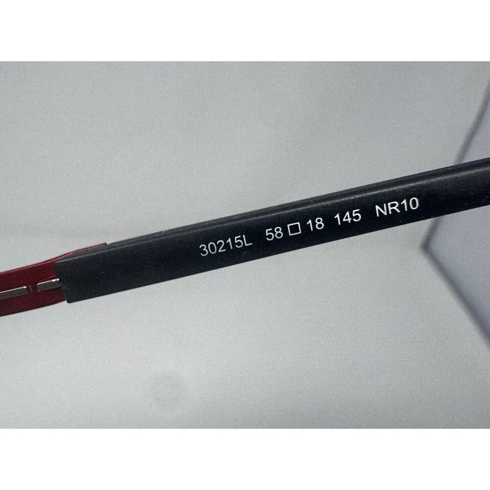 Morel Lightec 30215L 58-18-145 Stainless Steel Eyeglass Frames Black/Red France